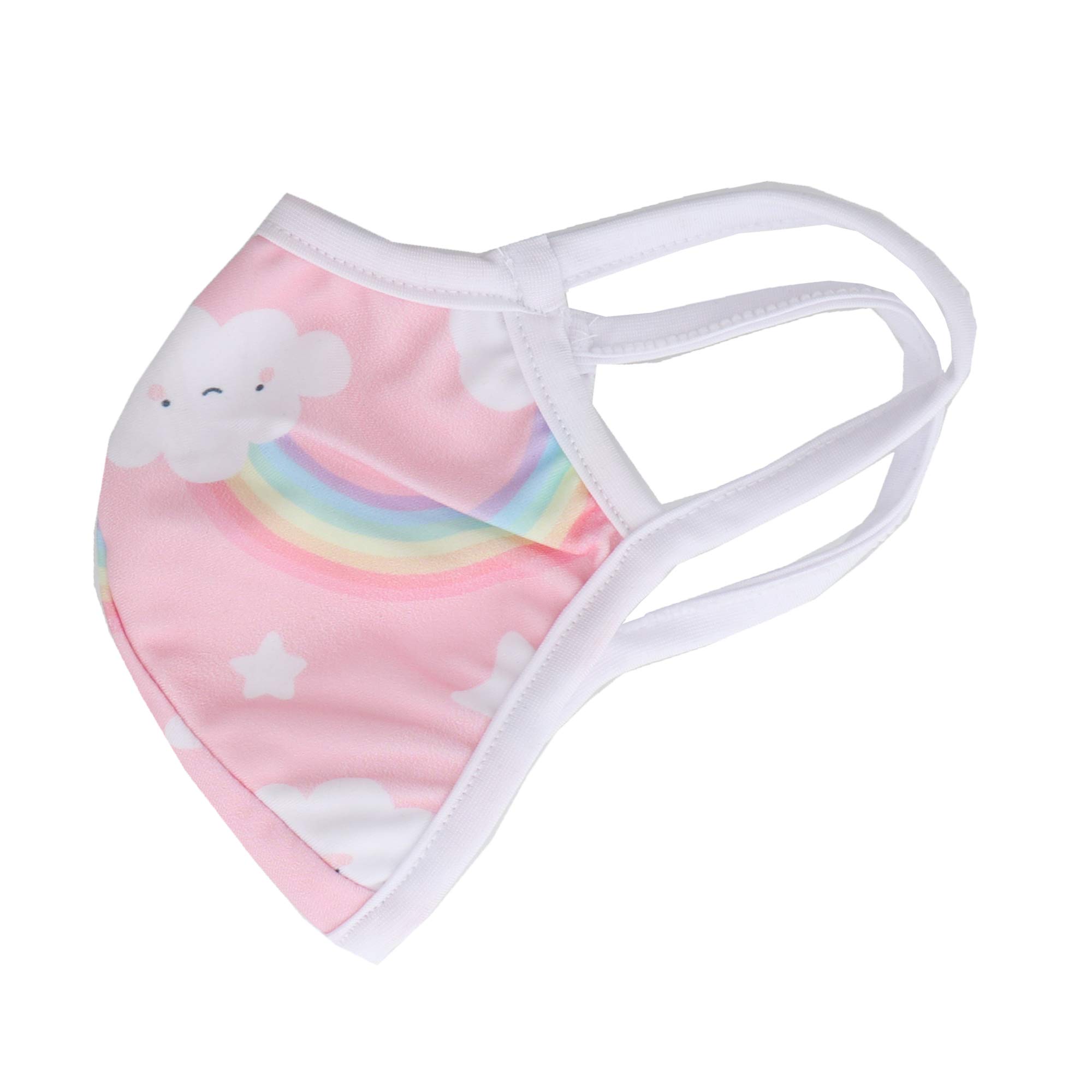 Motique Kids Washable Rainbow Face Mask 2-Ply, Pink Size 3 - Perfect for School, Playdates & Outdoor Activities