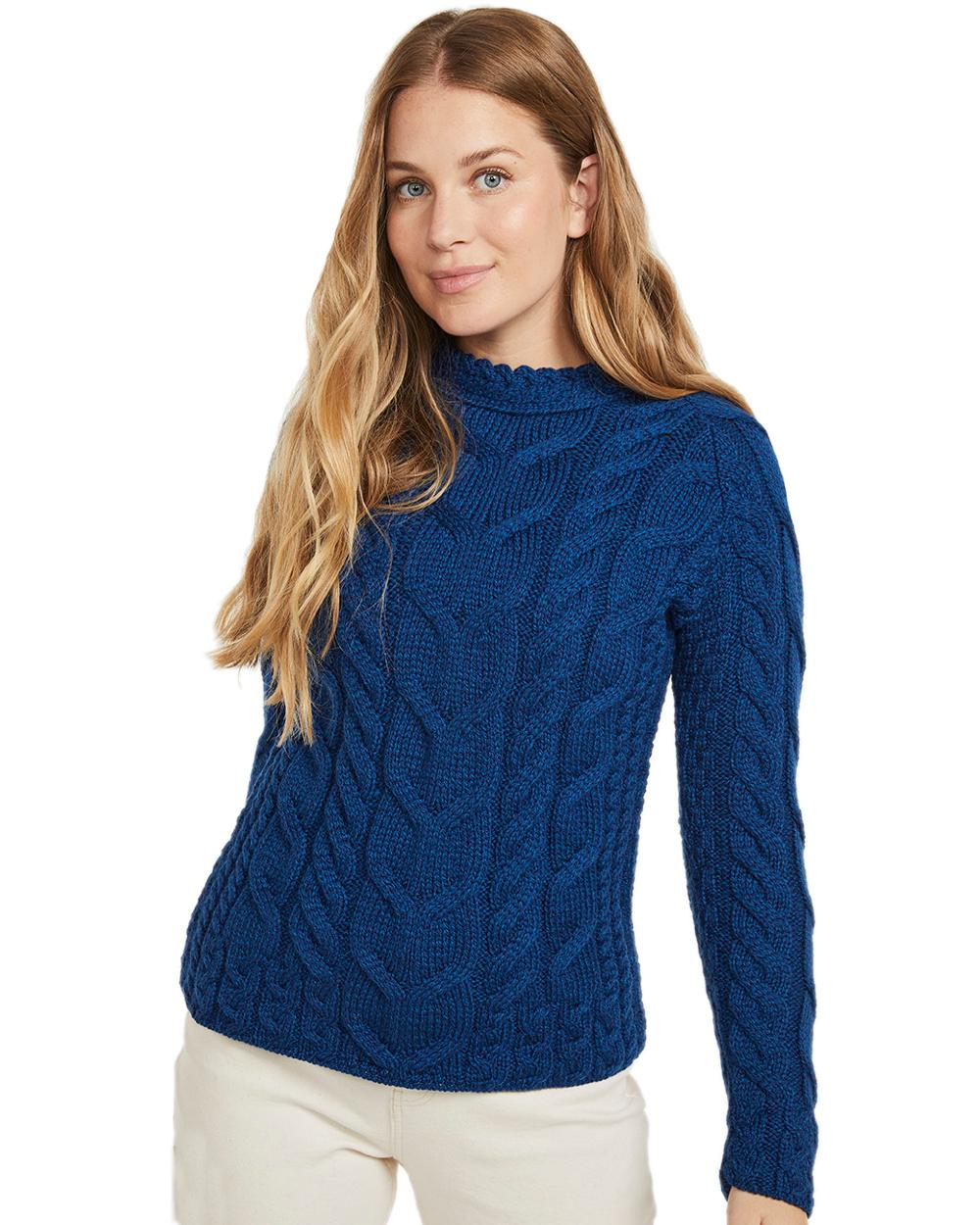 Aran Women's Listowel Cable Knit Sweater - Cozy Irish Wool Pullover for Fall & Winter Fashion | Perfect for Casual Outings & Holiday Gatherings