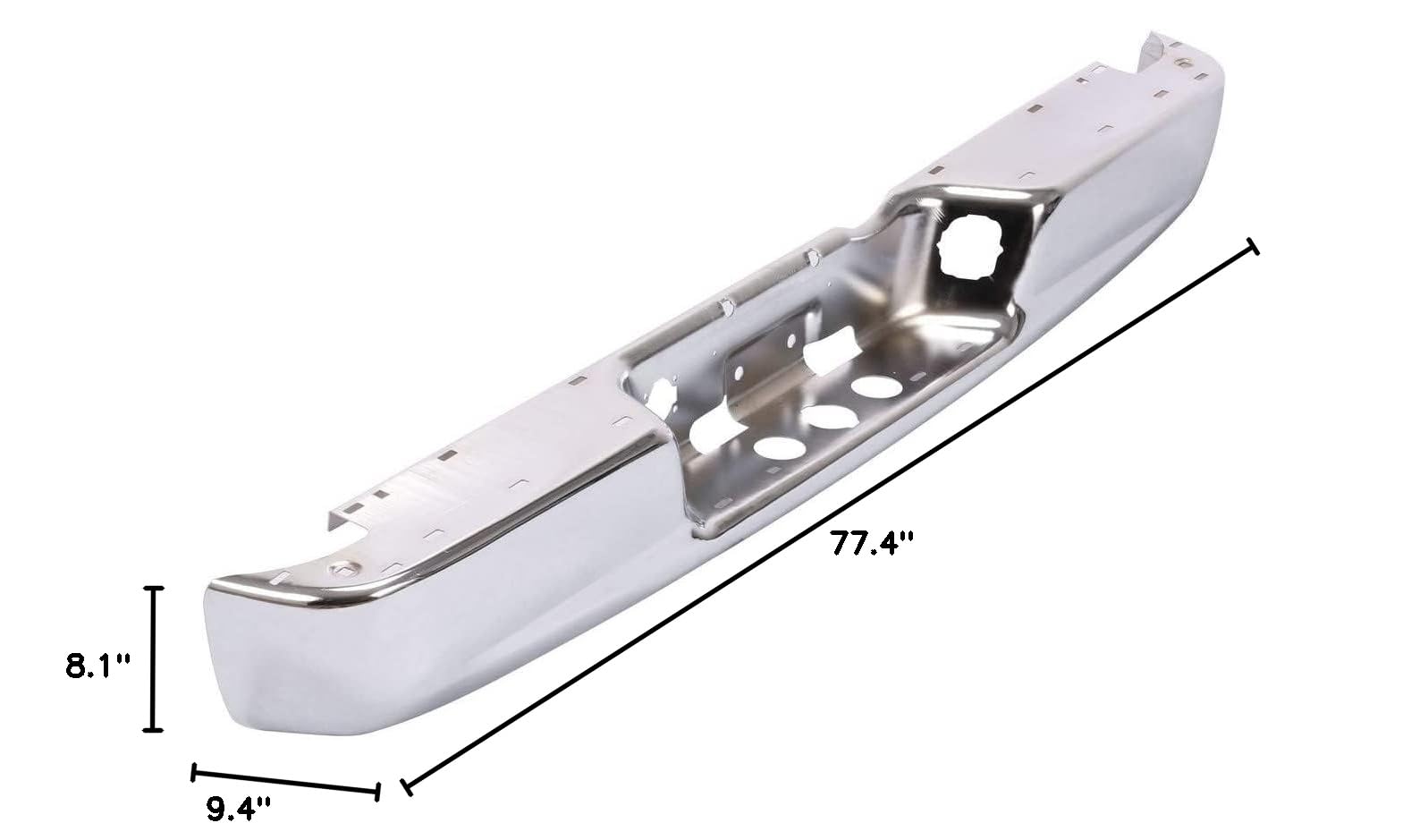 Chrome Rear Step Bumper Face Bar for 2002-2008 Dodge Ram 1500 & 2003-2009 Dodge Ram 2500/3500 - CH1102371 68004420AB - Perfect for Off-Roading, Towing & Truck Customization