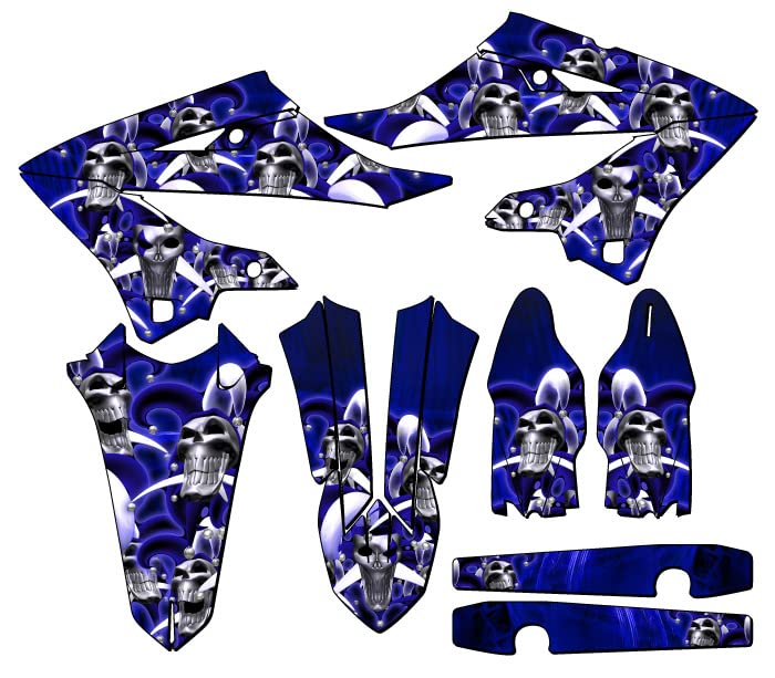 2022-2025 Yamaha YZ250 2-Stroke Dirt Bike Graphics Kit - Jester Blue Senge Design | High-Quality Vinyl Decals for Off-Road Racing & Motocross Performance