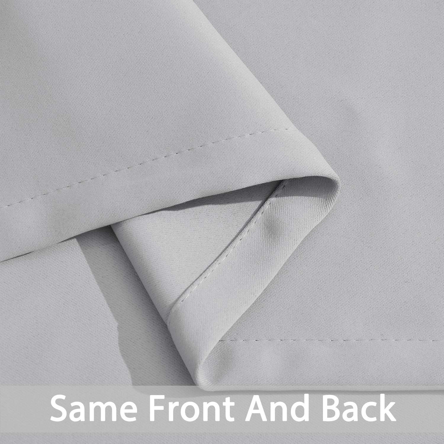 Yakamok Blackout Curtains for Bedroom & Living Room - Thermal Insulated Room Darkening Curtains Set of 2 Panels, Light Grey 52x84 Inch - Perfect for Light Control, Privacy & Energy Saving in Home, Office & Nursery
