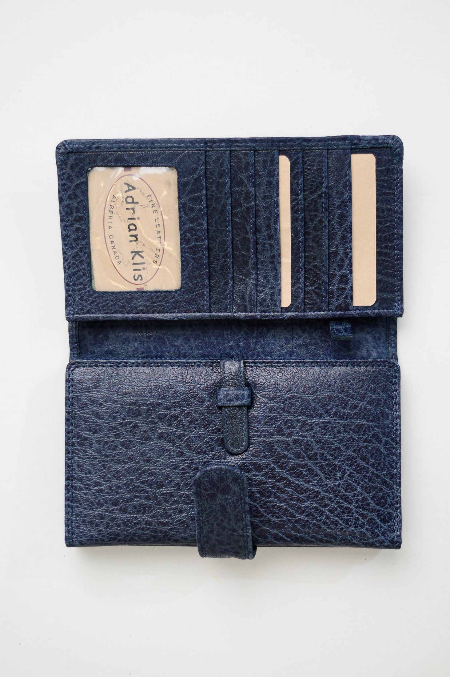 Adrian Klis 101 Genuine Leather Ladies Wallet for Women - Slim RFID Blocking Credit Card Holder with Zipper Pocket - Perfect for Everyday Use, Travel & Gift (Blue)