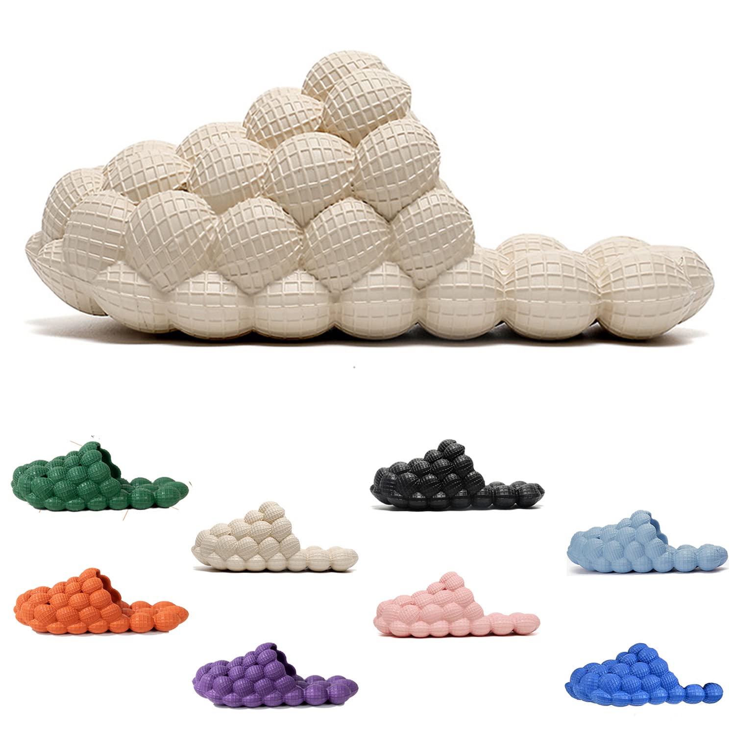 **Massage Slippers for Women & Men - Soft Cloud Sandals with Bubble Massage, Breathable Shower Shoes for Beach, Spa, and Home Use**    *Use Cases: Perfect for relaxing at home, beach outings, spa visits, or post-shower comfort.*