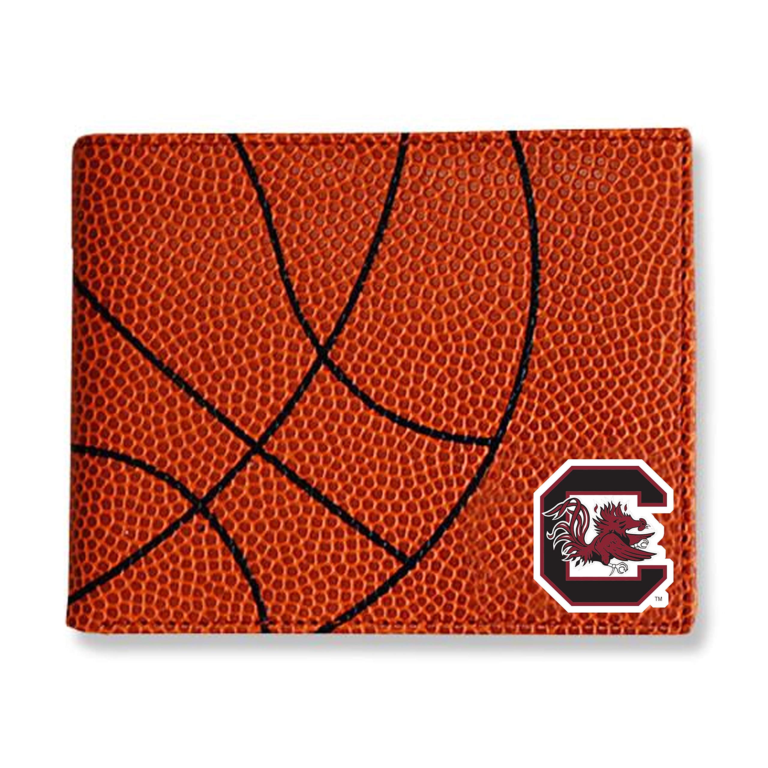 Gamecocks Leather Basketball Wallet - Genuine Material for Cards & Cash - Game Day Essential