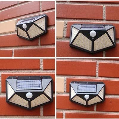 100 LED Solar Motion Sensor Light - 4-Side Bright Security Lamp with Dim Mode for Home & Outdoor Pathways | Wireless Solar-Powered Motion-Activated Light for Gardens, Patios, Driveways & Backyards