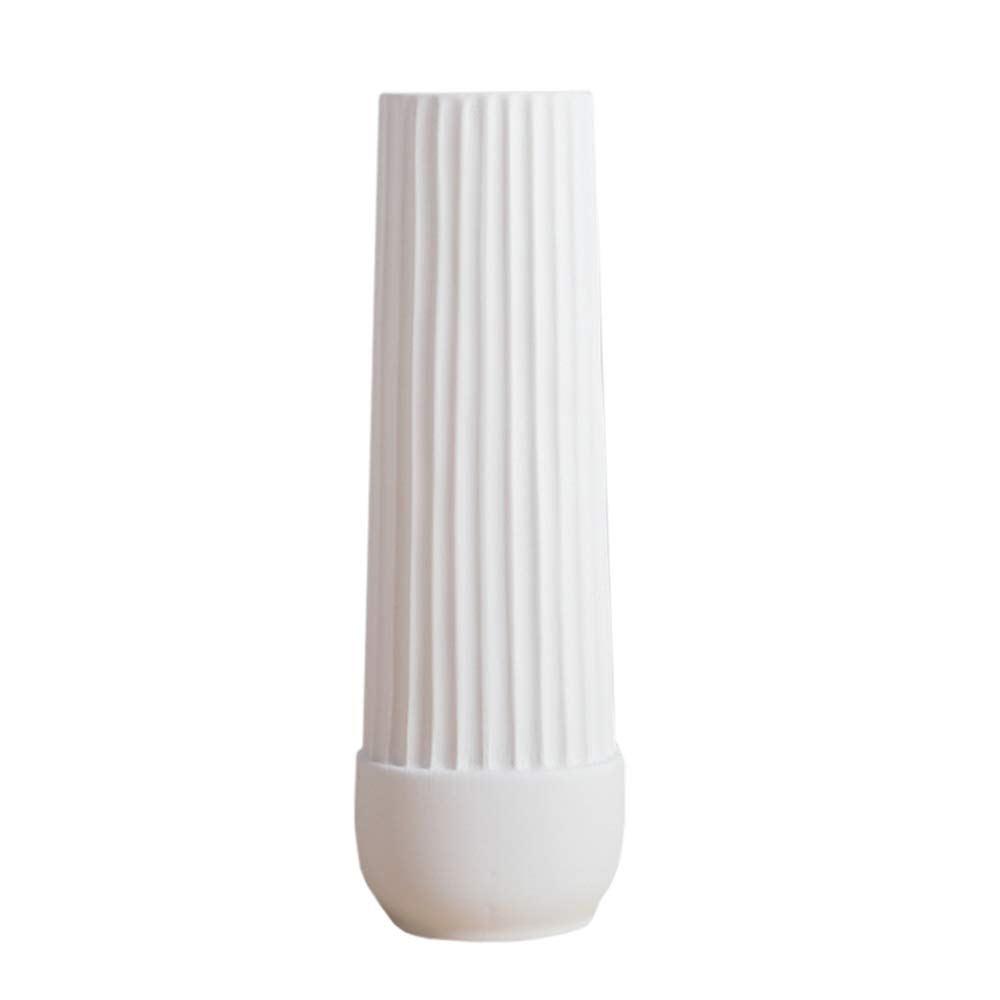 JHNIF 10 Inch Modern Striped Frosted Ceramic Vase - Elegant Home Decor for Living Room, Office & Dining Table | Perfect for Flower Arrangements, Wedding Centerpieces & Interior Design | Ideal for Farmhouse, Boho & Minimalist Decor Styles
