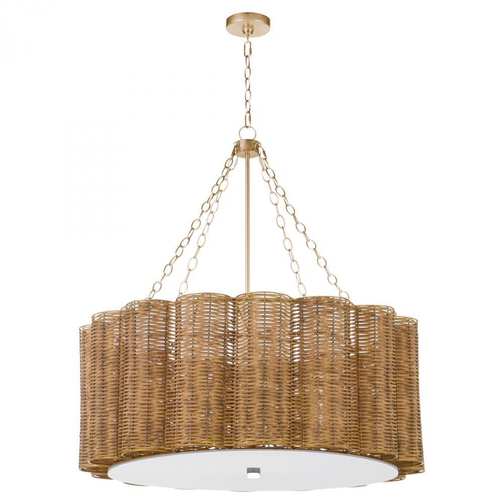 Cyan Design BORACAY 11935 Natural Cane Chandelier Pendant Light - Perfect for Boho, Coastal, and Tropical Home Decor