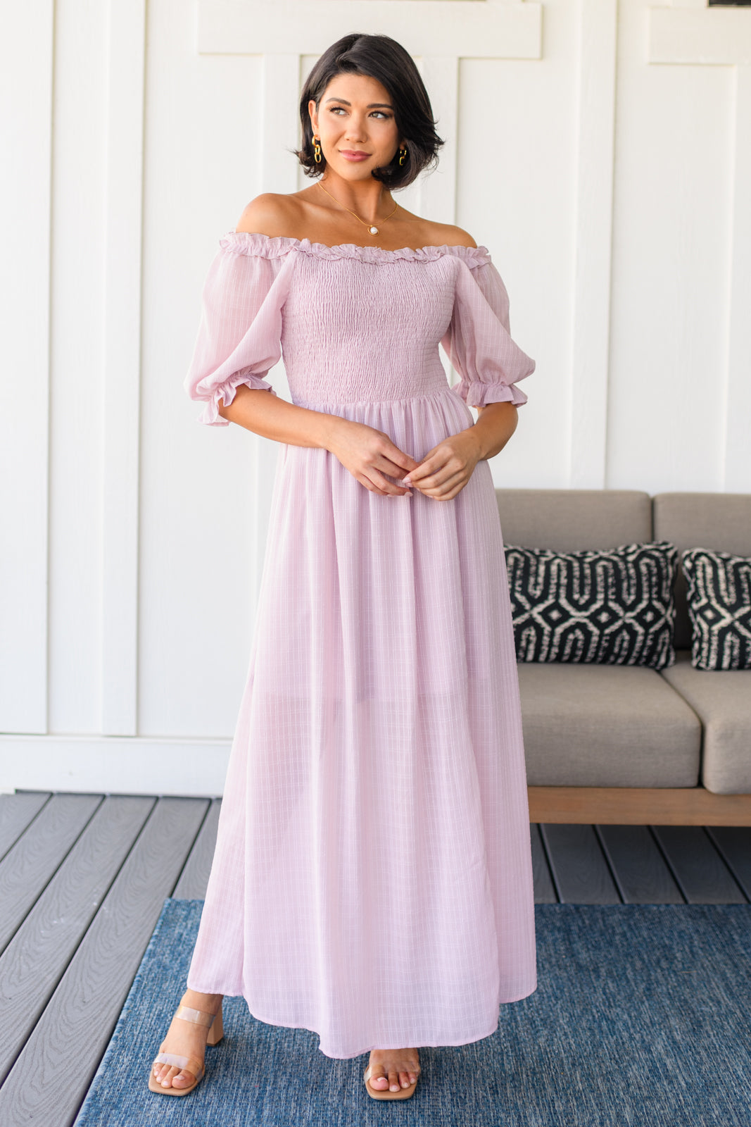 Midday Stroll Dress - Women's Casual Summer Flowy Midi Dress for Beach, Brunch & Outdoor Activities