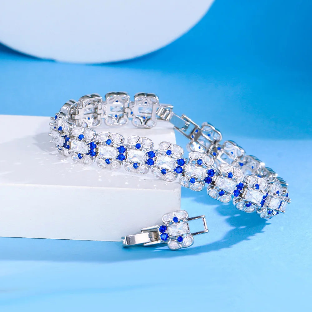 Elegant Cubic Zirconia Wedding Bracelet - Sparkling CZ Crystal Bridal Jewelry for Bride & Bridesmaids - Perfect Gift for Weddings, Anniversaries & Special Occasions