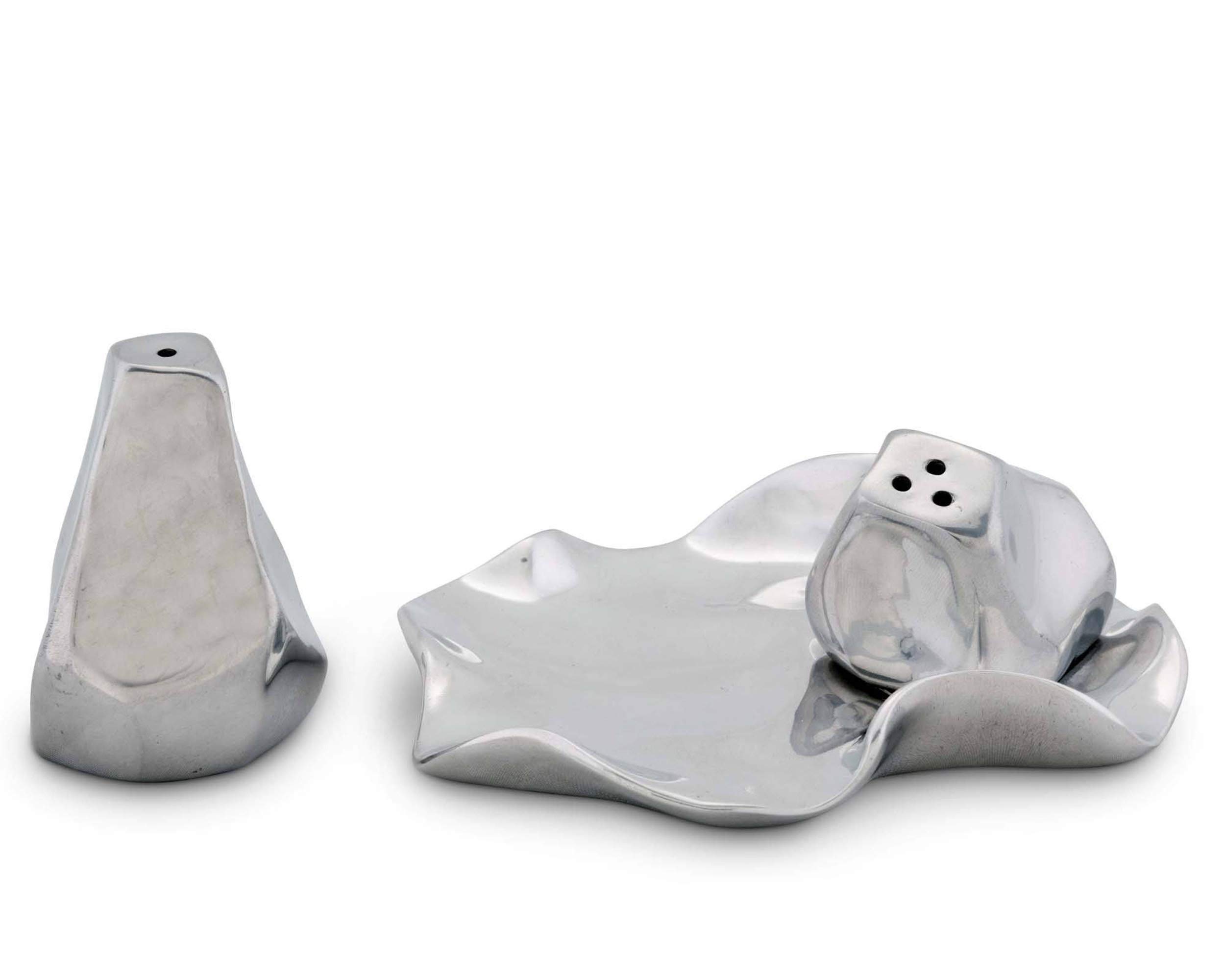 Premium Arthur Court Hand-Polished Aluminum Salt and Pepper Shaker Set - 6