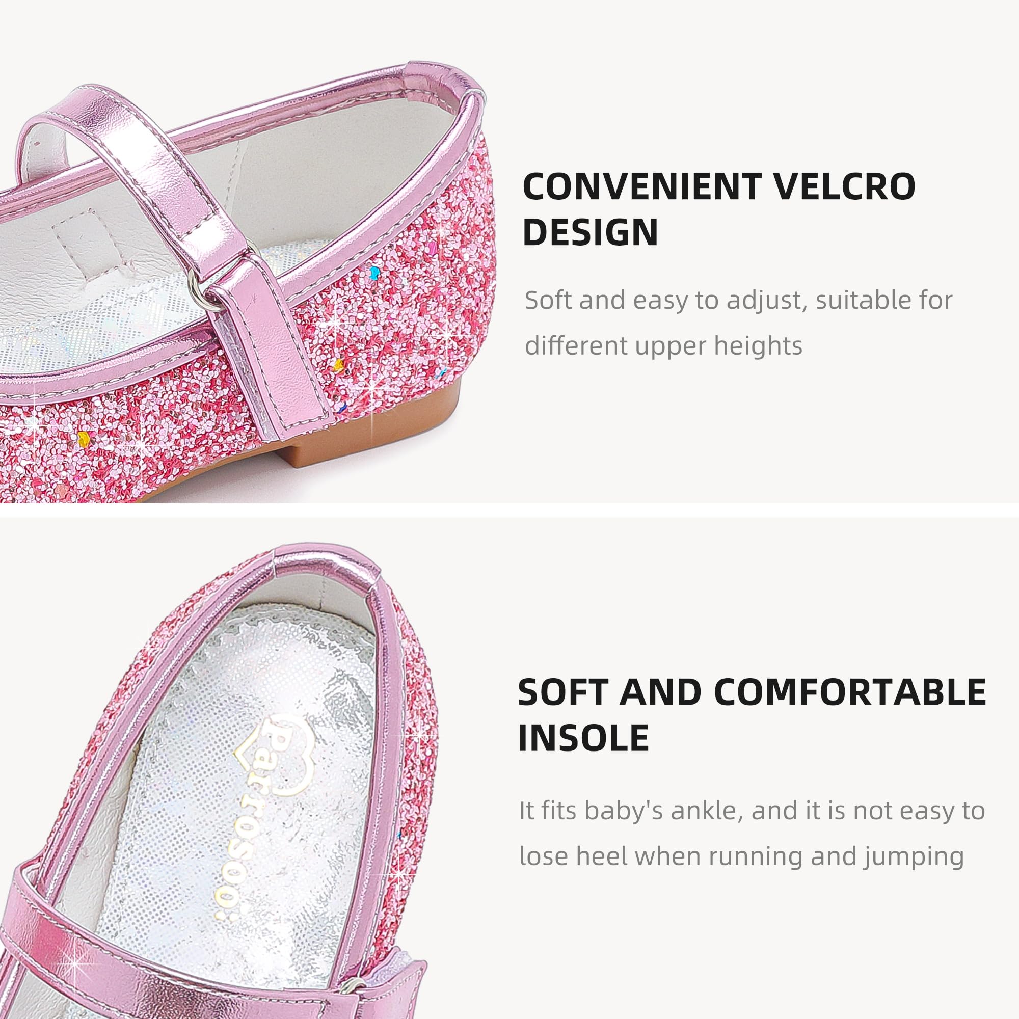 Toddler Girls Dress Shoes - Flower Princess Wedding Party Flats for Little & Big Kids - Perfect for Special Occasions & Formal Events