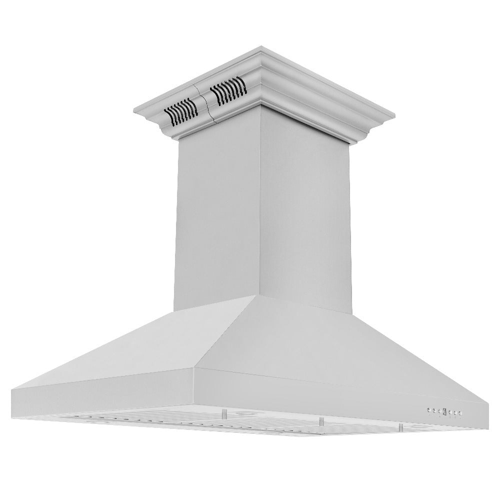ZLINE Stainless Steel Island Mount Range Hood with Built-in CrownSound Bluetooth Speakers (KL3iCRN BT) - Perfect for Modern Kitchens & Open-Concept Homes