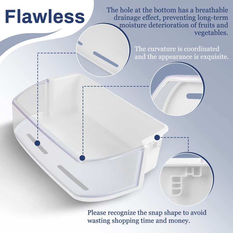 LG Kenmore Refrigerator Door Shelf Bin Replacement - Food Grade Plastic White (Compatible Part Numbers: PS10065040, 3190322, EAP10065040) - Perfect for Organizing Beverages, Condiments & Snacks in Your Fridge