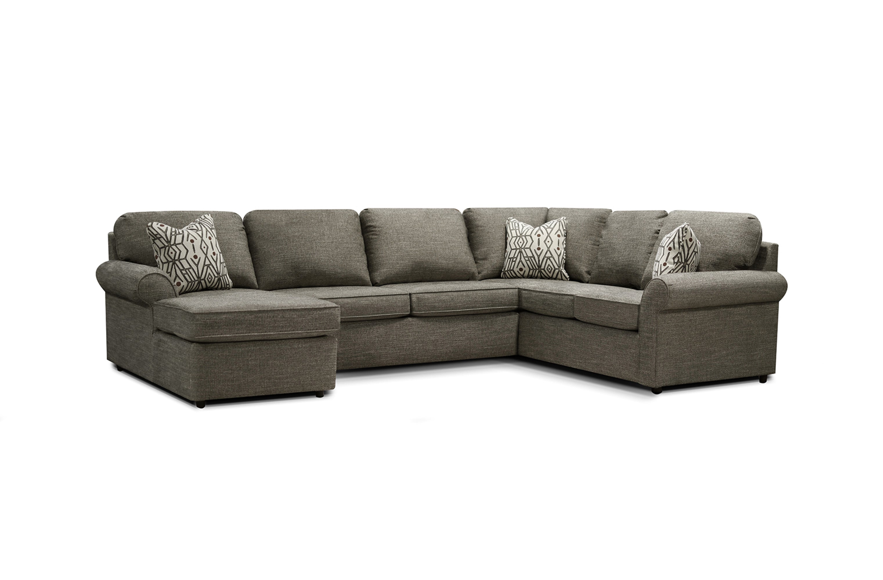 Burke 3-Piece Left Chaise Sectional Sofa - Modern L-Shaped Couch for Living Room, Family Room & Home Theater - Comfortable Fabric Upholstery with Reversible Chaise