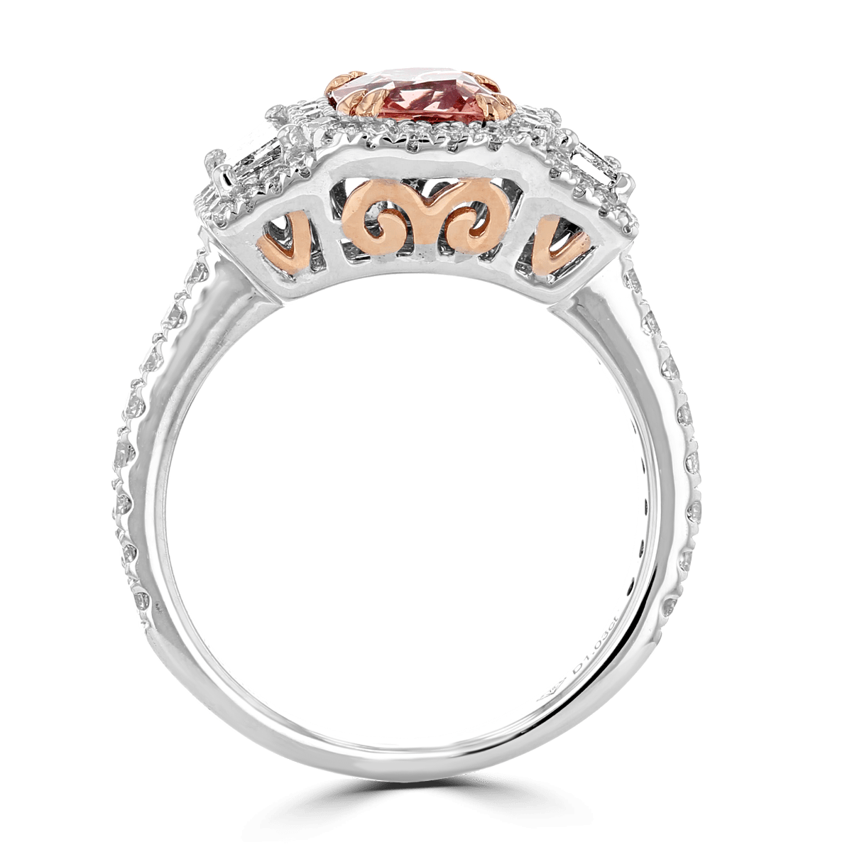 JULEVE Two Tone 1.19 CT Sapphire & 1.03 CTW Diamond 3 Stone Halo Ring - Elegant Engagement, Wedding, or Anniversary Jewelry Gift for Women