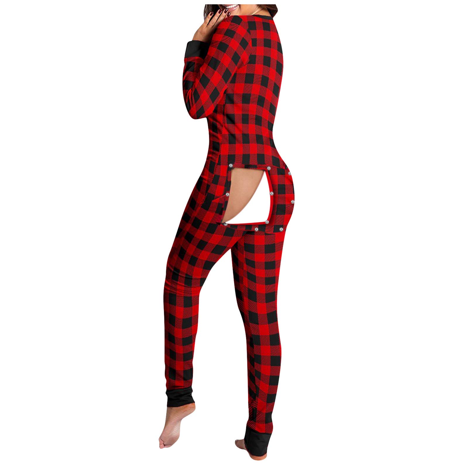 Sexy Women's Lingerie Babydoll - Long Sleeve Flap Button One-Piece Pajamas with Butterfly Design | Romantic Nightwear for Couples & Special Occasions