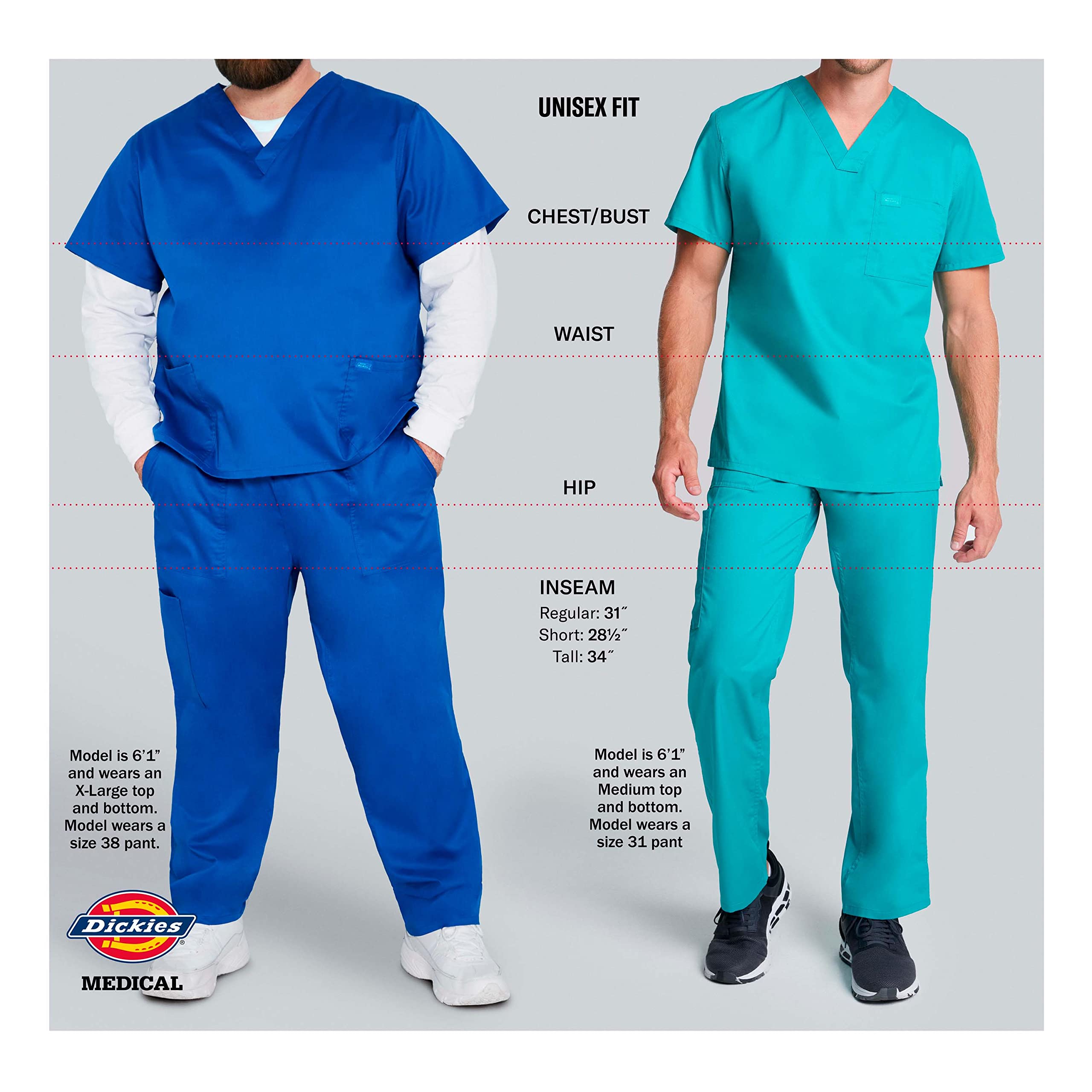 Dickies EDS Signature Scrubs for Women & Men - Soft Brushed Poplin Unisex V-Neck Top with One Pocket (83706) | Comfortable Medical Uniform for Nurses, Doctors & Healthcare Professionals