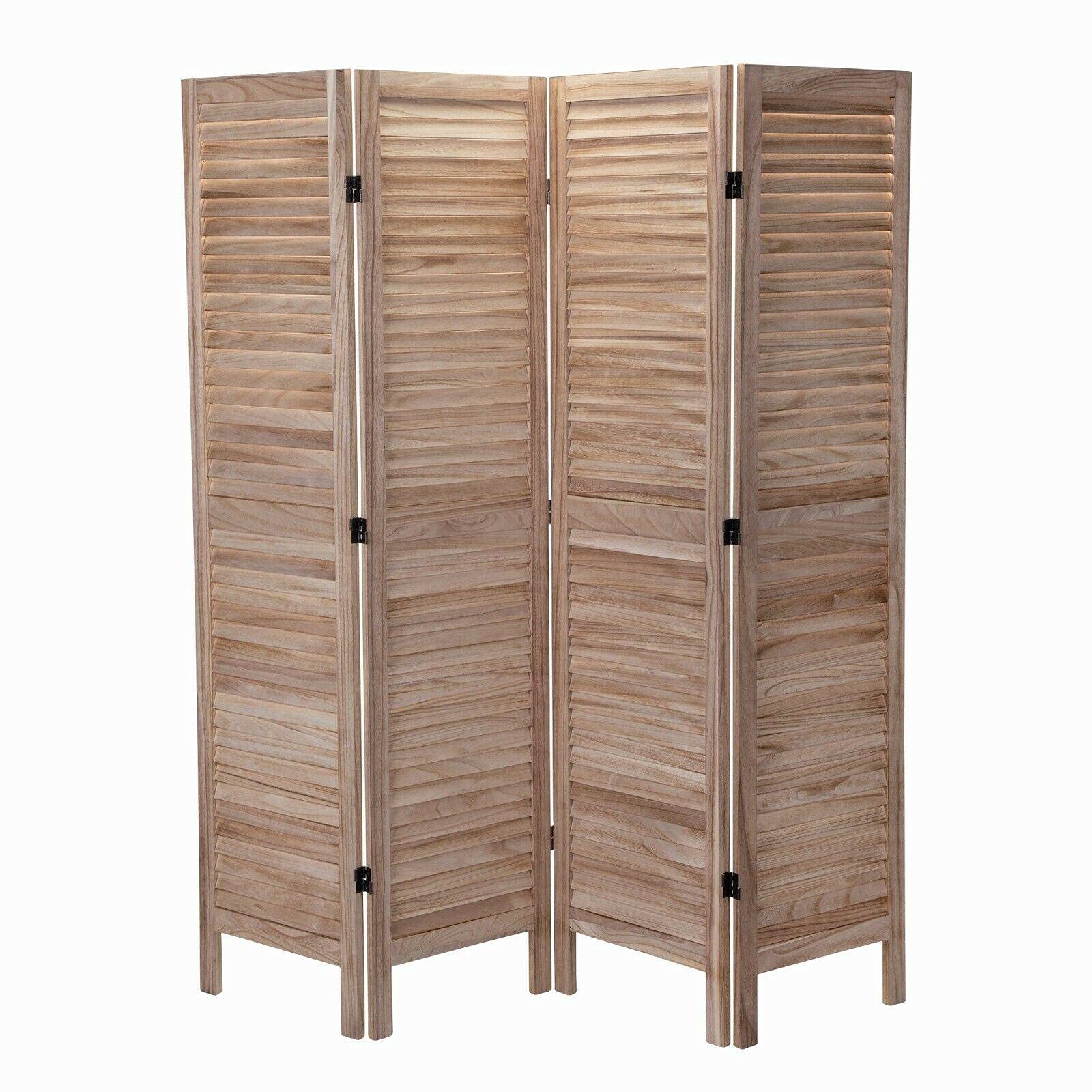 CompreDH 4 Panel Folding Room Divider Screen - 5.6 Ft Tall Privacy Partition for Home, Office & Events - Portable Room Separator for Bedroom, Living Space & Studio Decor