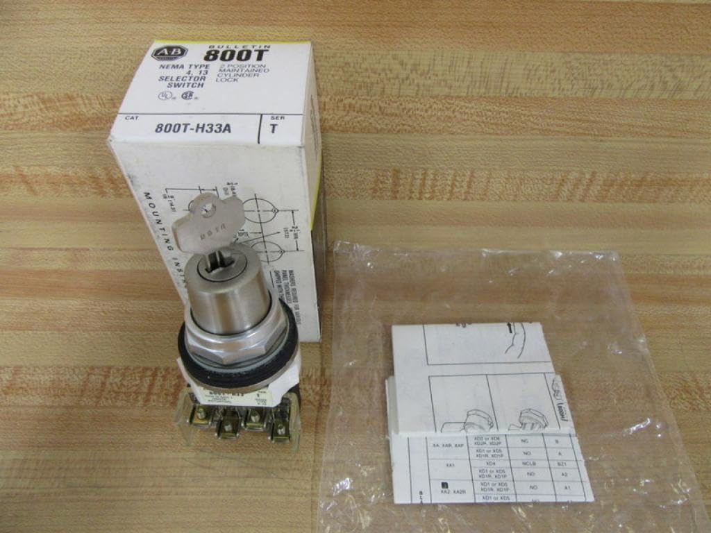 Allen Bradley 800T-H33A Selector Switch - Industrial Grade Rotary Selector for Control Panels & Machinery | Perfect for Automation Systems & Electrical Equipment Control