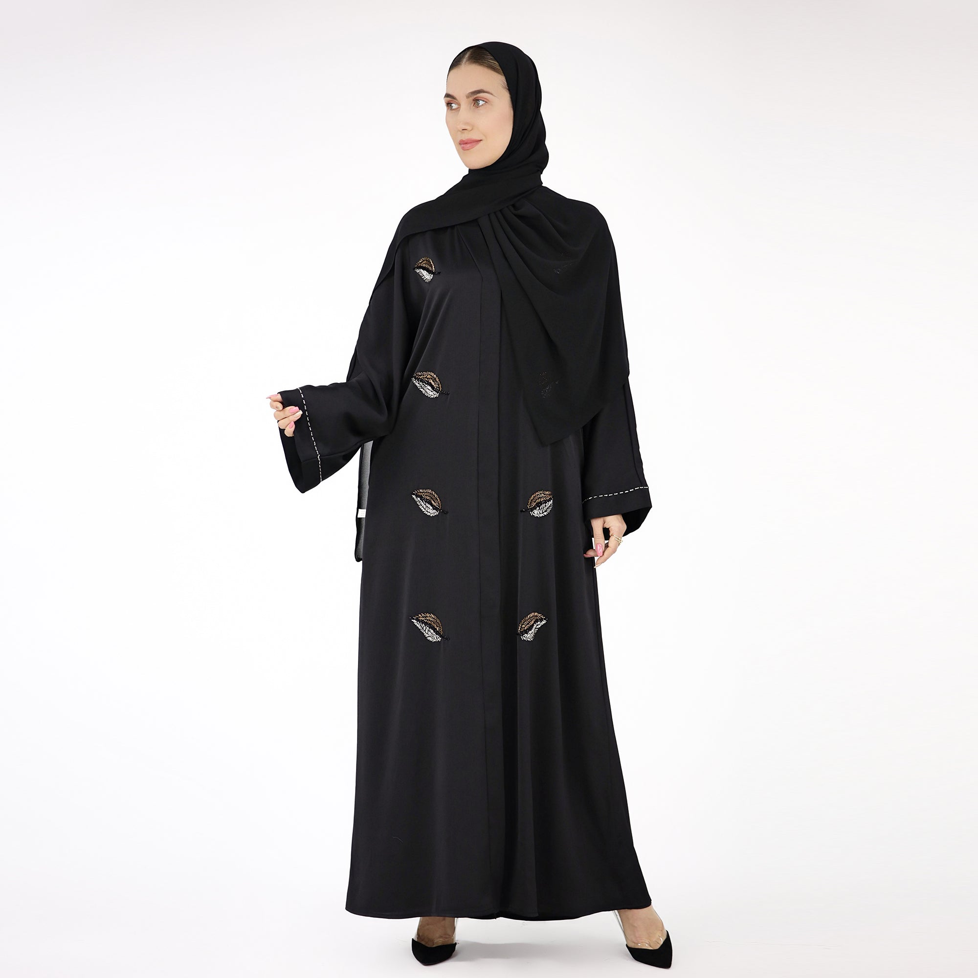 Basma Abaya Set - Elegant Black Muslim Dress for Women | Perfect for Prayer, Eid, and Special Occasions