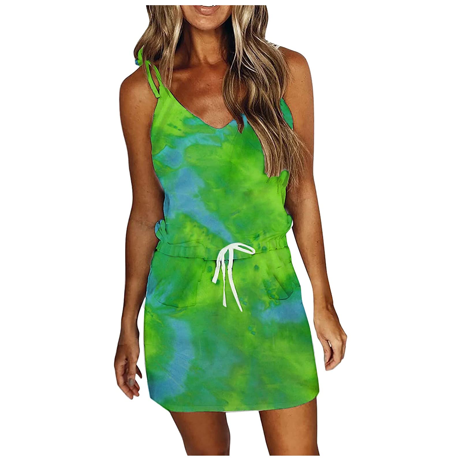 Women's Sexy Tie-Dye Gradient Cocktail Dress - Summer Split Maxi Dress for Party, Club & Date Night | Casual Solid Color Dress for Women | Perfect for Beach Vacations, Evening Events & Special Occasions