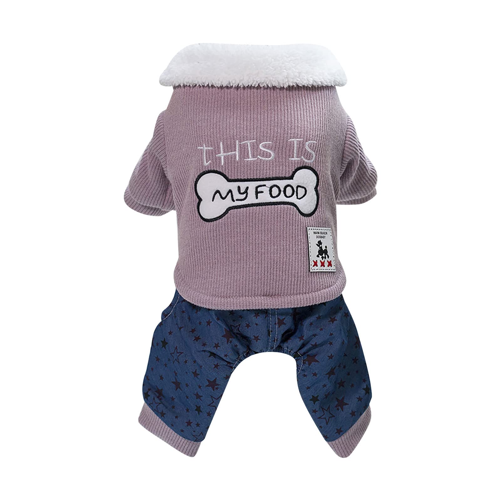 Warm Winter Dog Clothes for Medium Dogs - Thickened Cotton Pet Coat with 18 Bones & 4 Legs - Cozy Cat & Teddy Dog Outfits for Autumn & Winter - Perfect for Outdoor Walks & Indoor Comfort