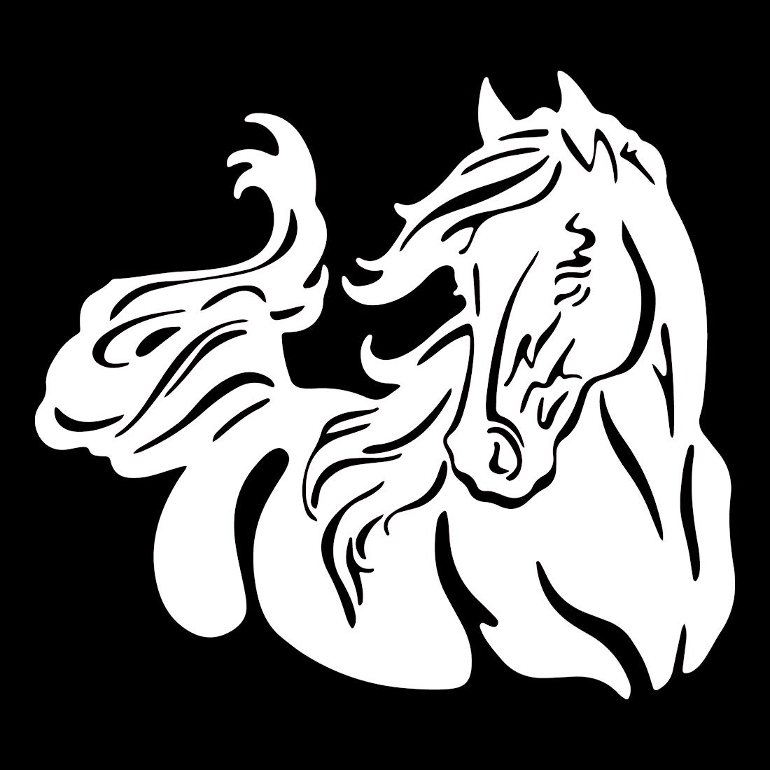 Premium Waterproof Vinyl Horse Decal Stickers (Set of 2, White) - Durable Laptop, Phone, Helmet & Car Window Decals for Personalization - Perfect for Mugs, Tumblers, Doors & Wall Decor    [Use Cases: Great for customizing laptops, water bottles, car windows, helmets, and home/office decoration - Ideal for equestrian lovers, gift-giving, and DIY projects]