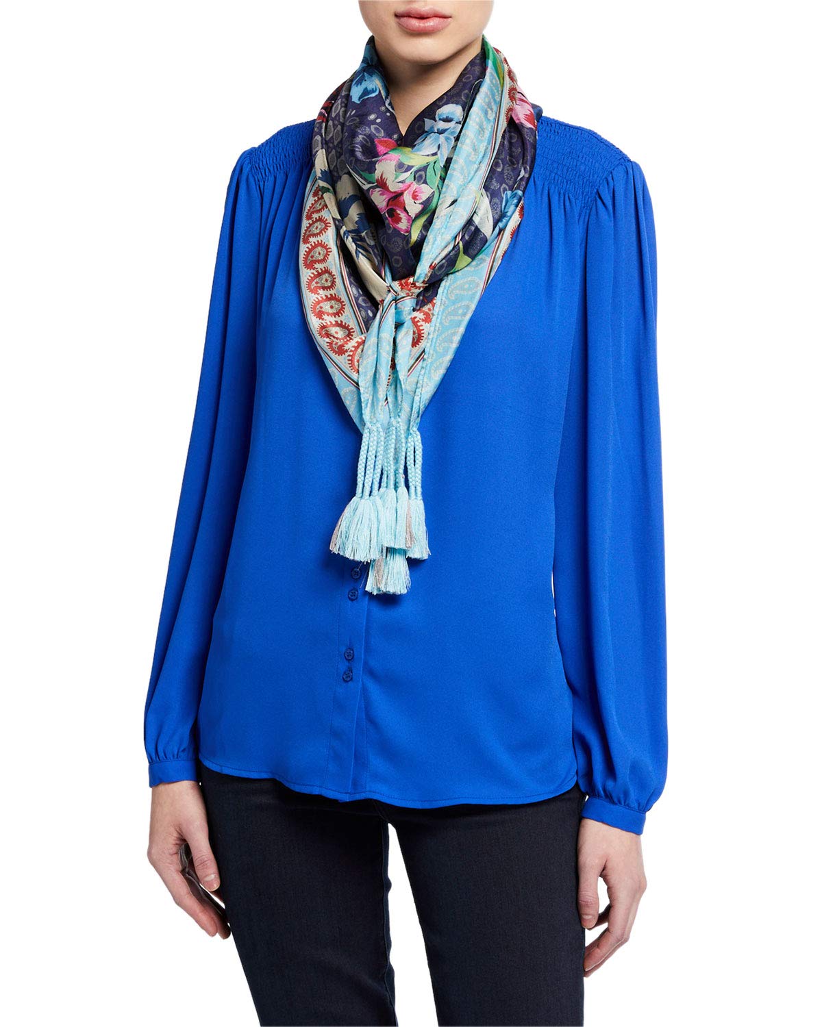 Johnny Was Women's Fashion Scarf - Soft Lightweight Shawl Wrap for All Seasons - Multi Color Bohemian Style Accessory - Perfect for Travel, Office & Special Occasions
