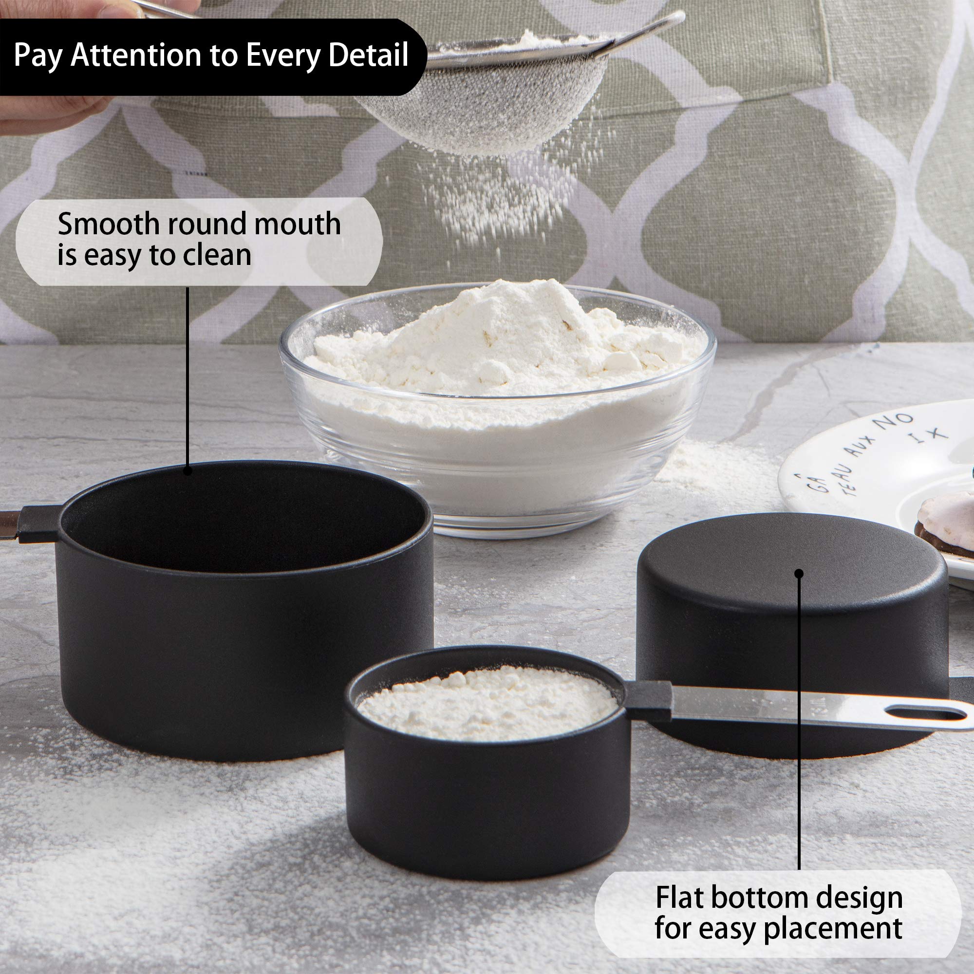 Premium 10-Piece Stainless Steel Measuring Cups and Spoons Set - Stackable Kitchen Essentials for Dry & Liquid Ingredients (Black) | Perfect for Baking, Cooking & Meal Prep