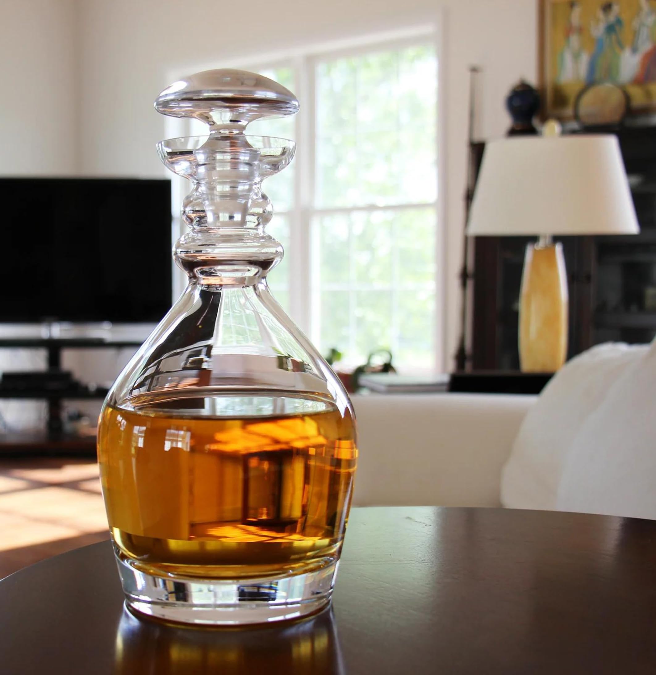 Premium Ravenscroft Crystal Thomas Jefferson 5-Piece Decanter Gift Set - Elegant Whiskey Decanter with Glasses for Bourbon, Scotch & Liquor - Perfect for Home Bars, Weddings & Luxury Gifts