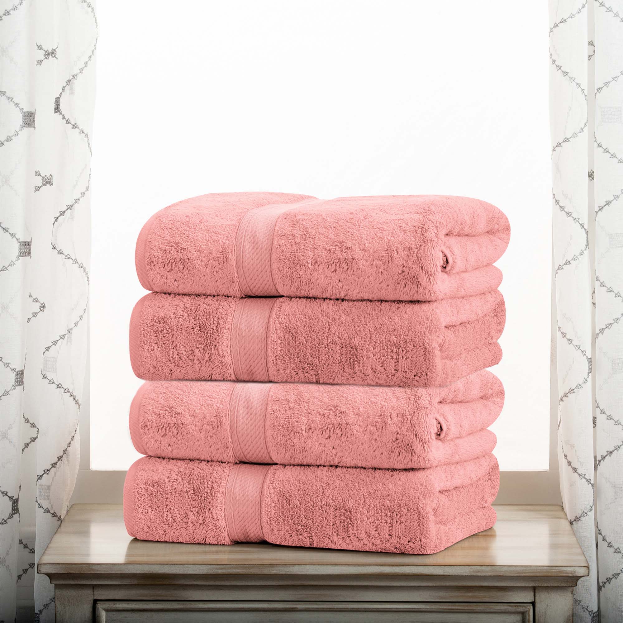 Premium 4-Piece Egyptian Cotton Bath Towel Set - Ultra Soft, Heavyweight & Plush Pile for Spa-Like Luxury at Home | Perfect for Bath, Beach & Guest Use
