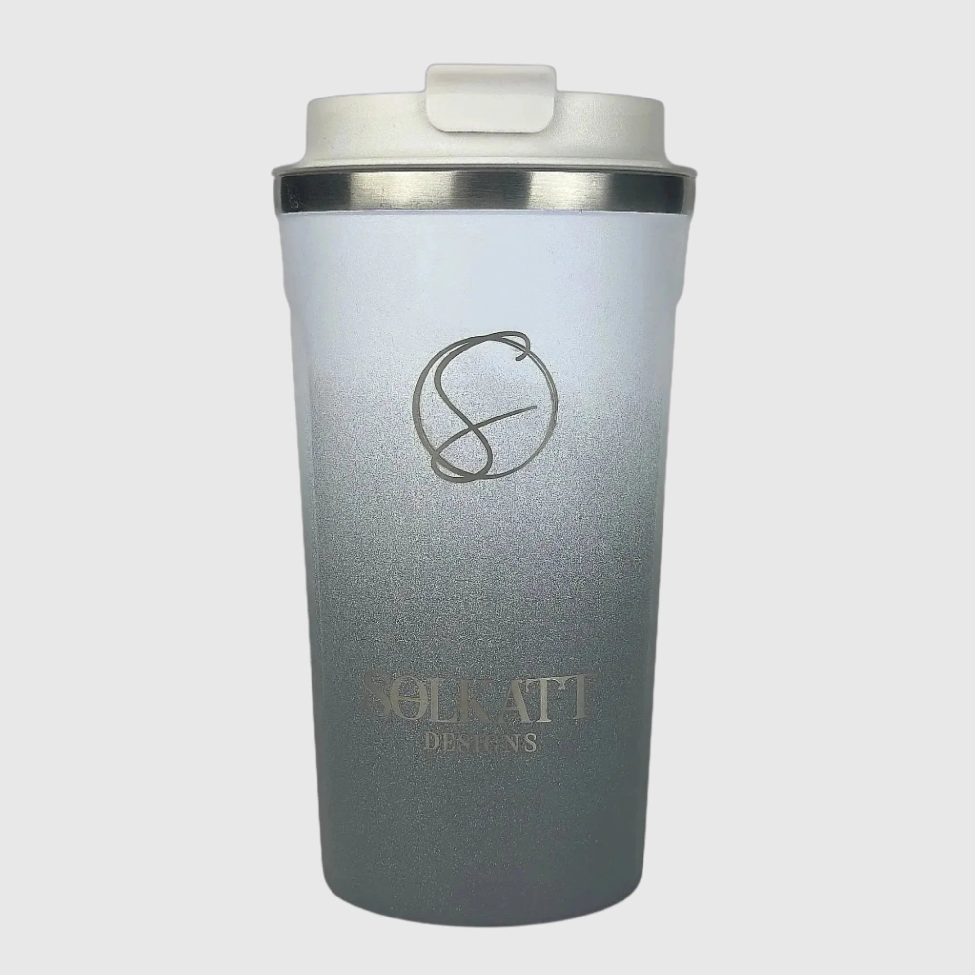Premium Misty Grey Insulated Travel Coffee Mug - 500ml Stainless Steel Vacuum Flask - Perfect for Commuting, Camping & Office Use
