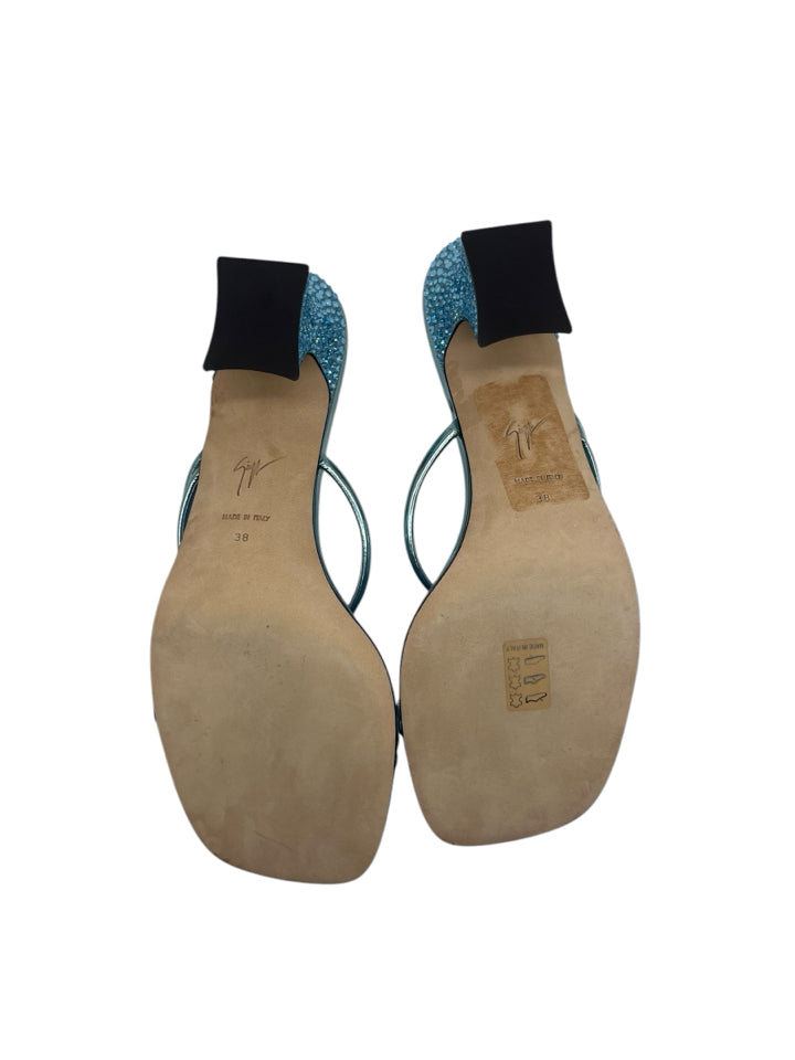 Giuseppe Zanotti Blue Twingo 45 Mule Women's Shoes Size 38 (US 8) - Comfortable Slip-On Loafers for Casual Outings & Office Wear