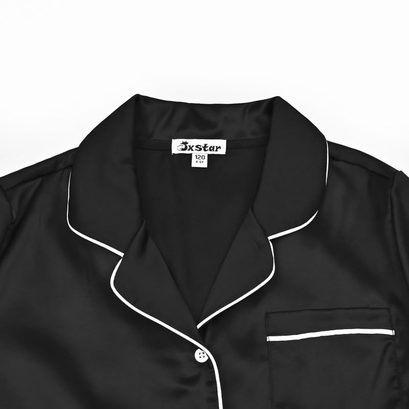 Jxstar Kids Satin Pajama Sets for Girls & Boys - Silk Button-Down Sleepwear for Summer & Lounge Wear - Perfect for Bedtime, Sleepovers & Relaxing at Home