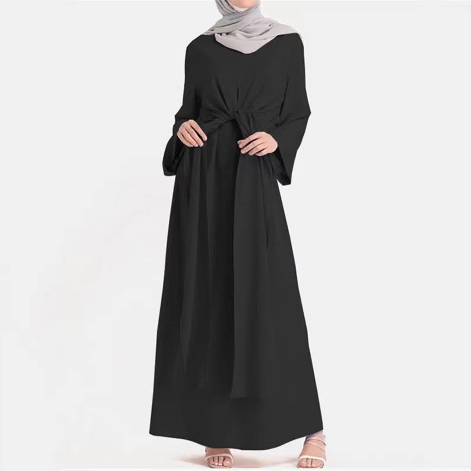 Elegant Women's Formal Long Dress - Vintage Cocktail & Casual Maxi Dress, Muslim Kaftan Abaya Robe for Evening Parties, Weddings & Special Occasions