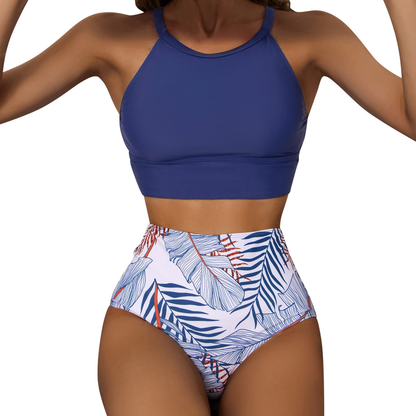 Sexy Printed Bikini Set - High Waist Sports Swimsuit for Women | Tropical Print Swimwear with Shorts | Perfect for Beach, Pool Party & Summer Vacation