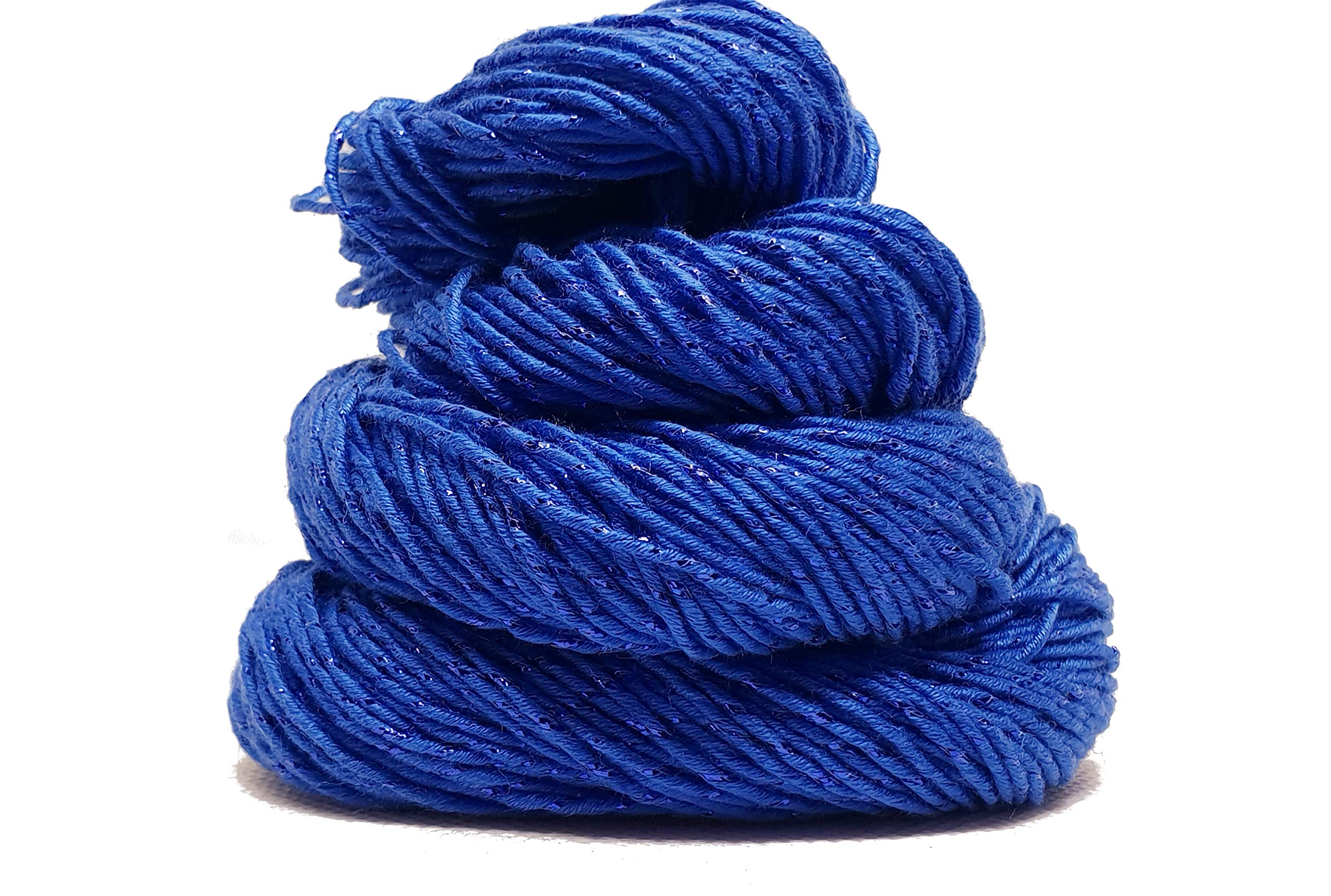 Sparkle Silk Yarn - 50g Pure Mulberry Silk Shimmer Yarn for Knitting, Crochet & Weaving | Iridescent Sparkle Thread for Baby Blankets, Scarves & DIY Crafts (Royal Blue) | Luxurious Handmade Yarn for Special Occasion Gifts