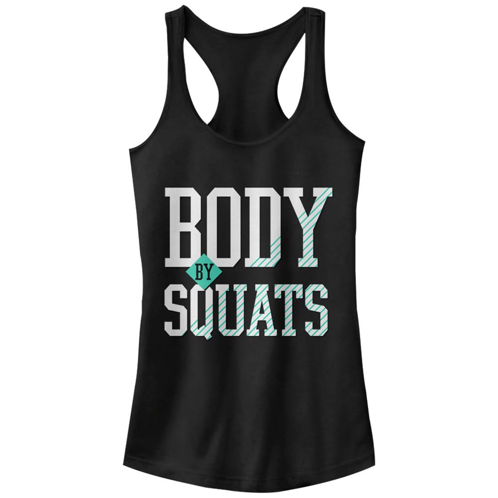 Junior's Chin UP Body by Squats Racerback Tank Top - Workout & Gym Essential for Women's Fitness & Training