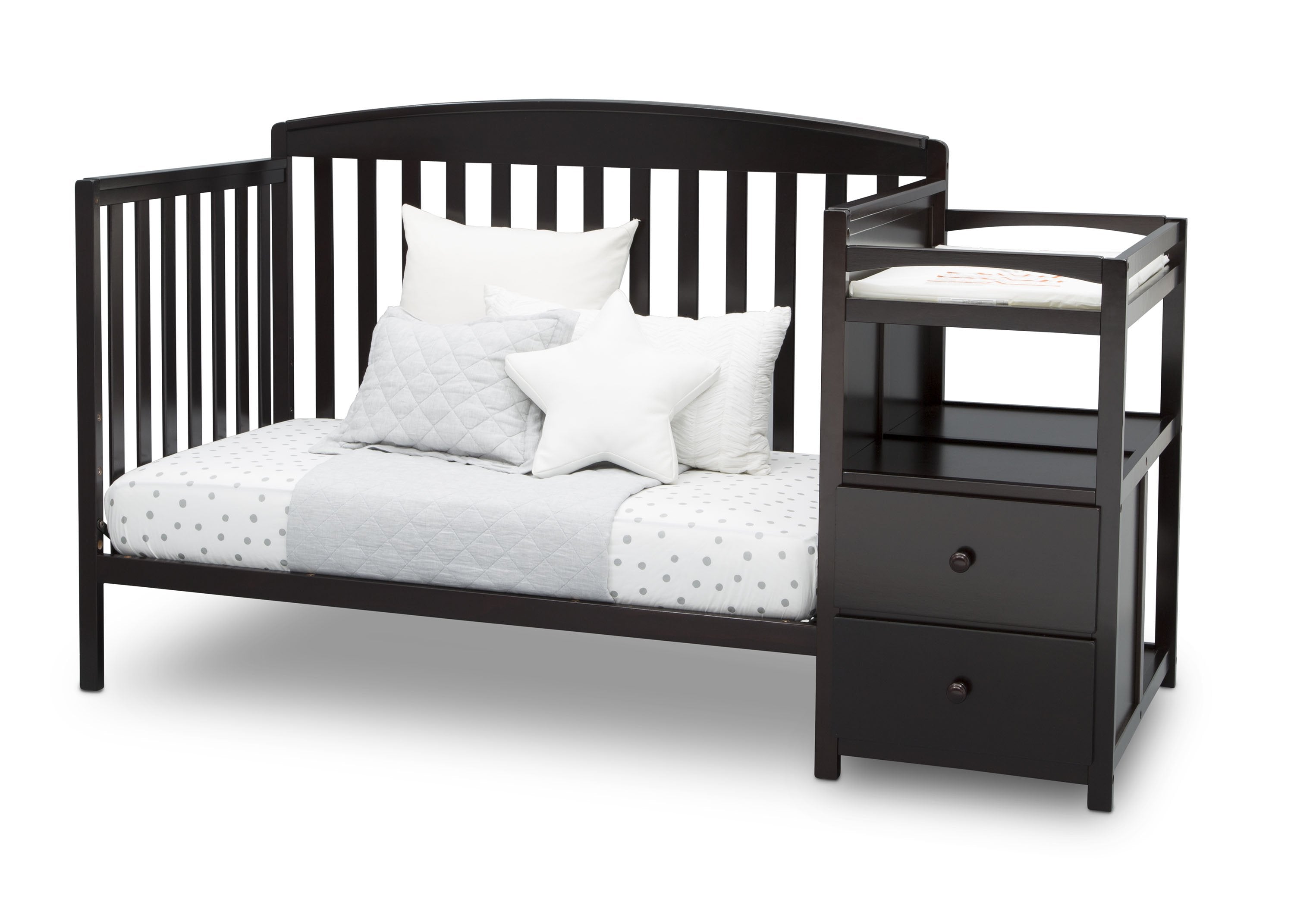 Royal Convertible Crib and Changer - 3-in-1 Baby Nursery Furniture Set with Toddler Bed & Dresser | Safe, Durable & Space-Saving for Newborns to Kids | Perfect for Nursery Rooms, Daycare Centers & Small Spaces