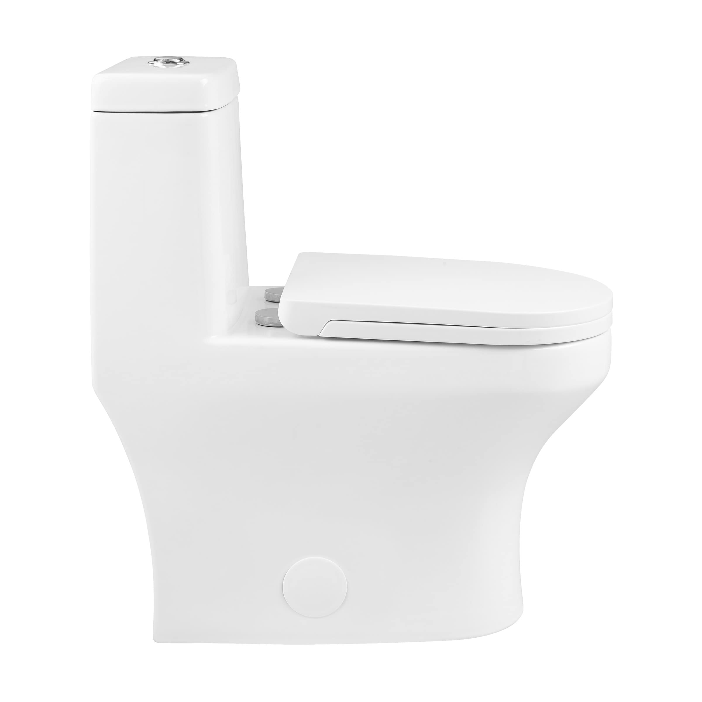 Bron One-Piece Elongated Toilet with Dual Vortex Flush Technology | 1.1/1.6 GPF Water Efficient | Perfect for Modern Bathrooms & Small Spaces