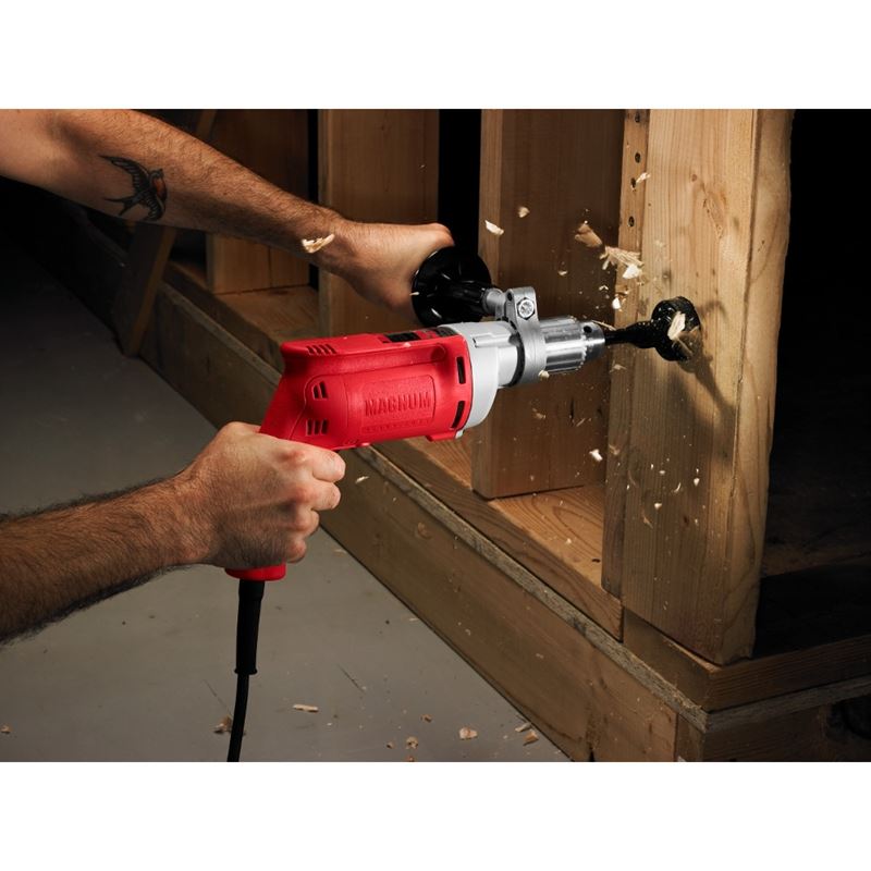 20-1/2 Inch 8A Magnum Heavy Duty Drill - 850 RPM High Power for Metal, Wood & Masonry Drilling