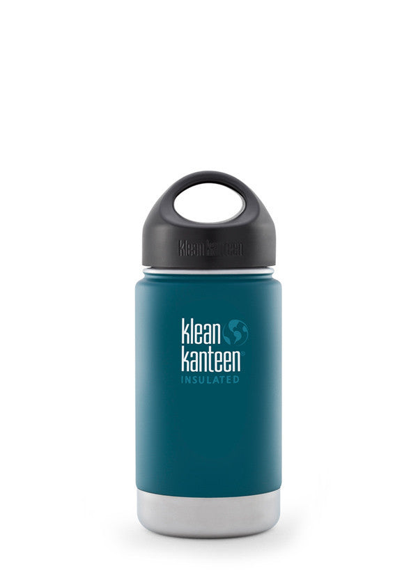 Klean Kanteen 12oz (355mL) Vacuum Insulated Wide Mouth Stainless Steel Water Bottle - Perfect for Hiking, Camping & Outdoor Activities