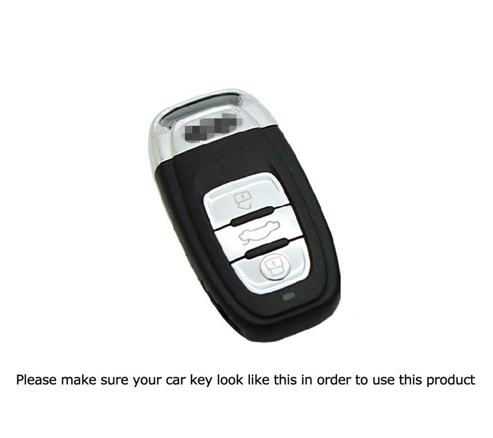 Premium Gloss White Replacement Key Fob Cover for Audi A3 A4 A5 A6 A7 A8 - Exact Fit Smart Remote Shell Case (Perfect for Key Replacement, Car Accessories Upgrade & Daily Use)