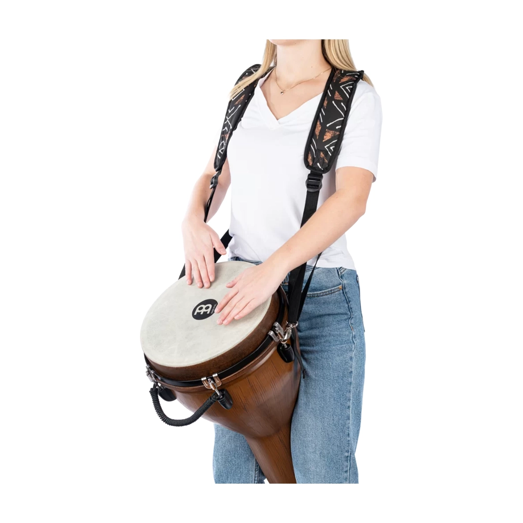 Premium Handwoven Djembe Drum Strap with Kanga Sarong Design - Adjustable & Comfortable for African Drum Players - Perfect for Performances, Drum Circles & Music Festivals