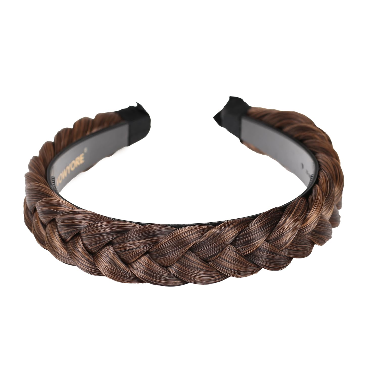 Women's Synthetic Braided Headband with Teeth - 1.18 Inch Wide Hair Accessory for Girls & Women | Perfect for Weddings, Parties & Everyday Styling