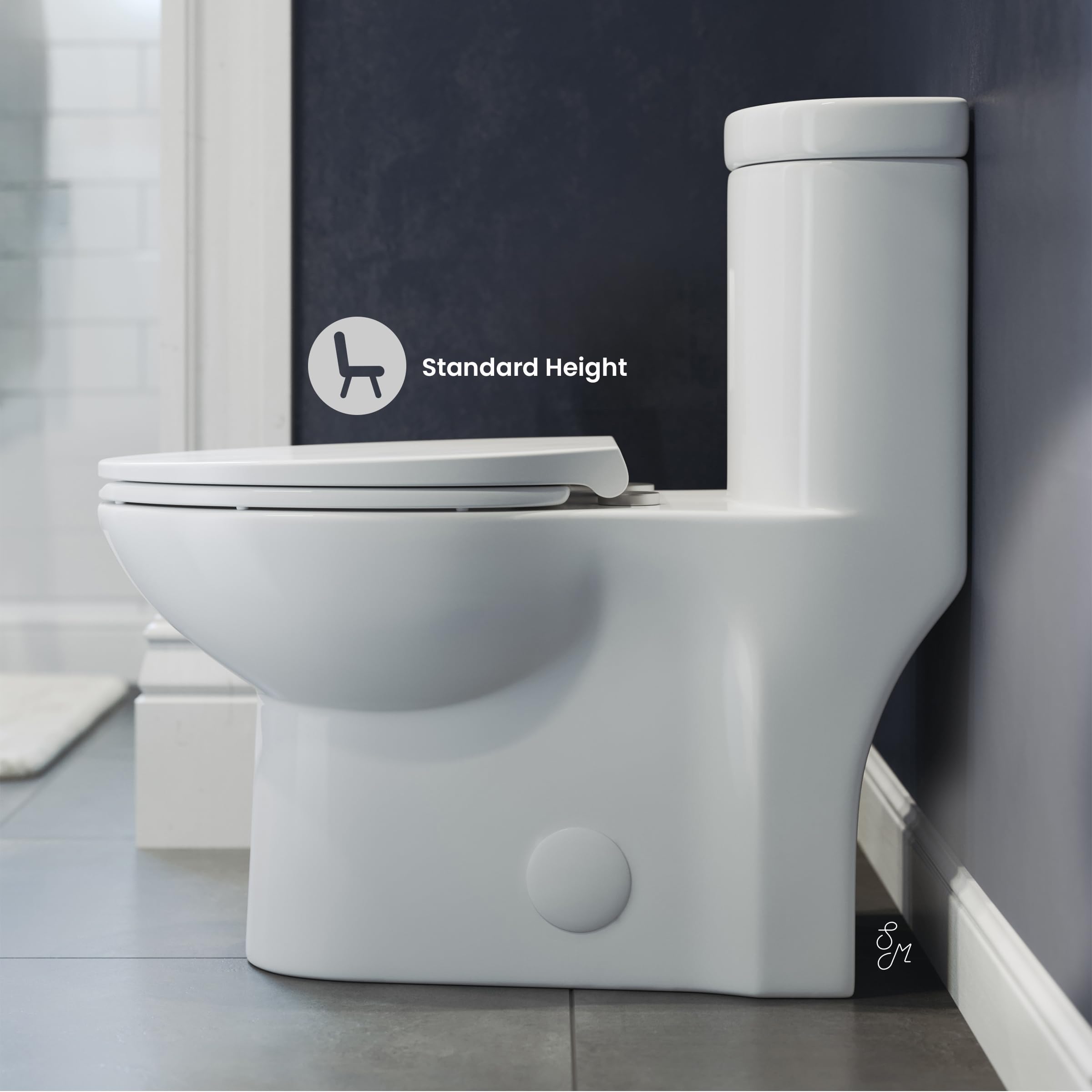 Premium One Piece Elongated Toilet with Dual Flush Technology - 1.1/1.6 GPF, Brushed Gold Hardware - Perfect for Modern Bathrooms & Luxury Homes