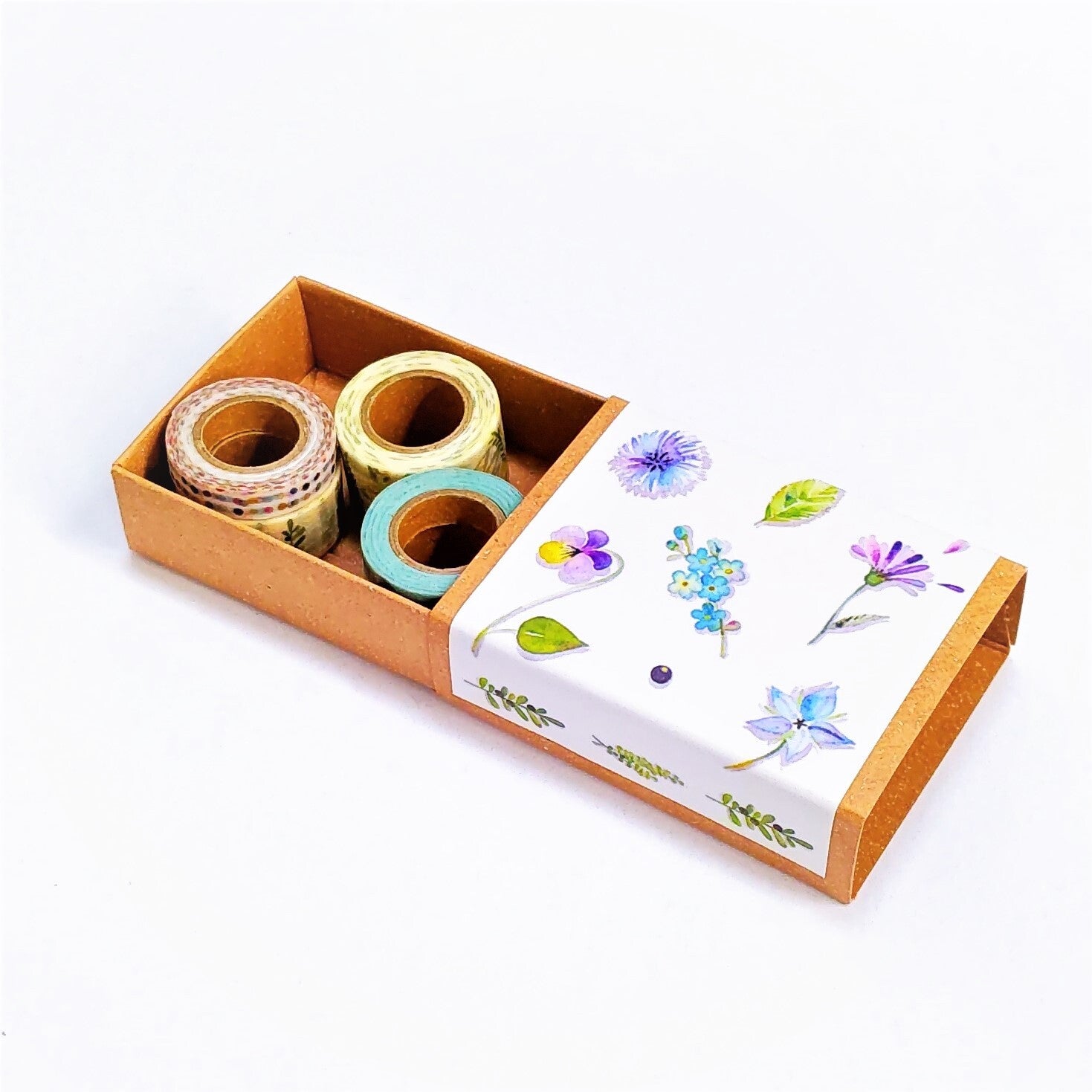 Botanical Garden Mini Washi Matchbox Set - 5 Rolls of Decorative Japanese Paper for Scrapbooking, Card Making & DIY Crafts - Perfect for Gift Wrapping, Journaling and Home Decor