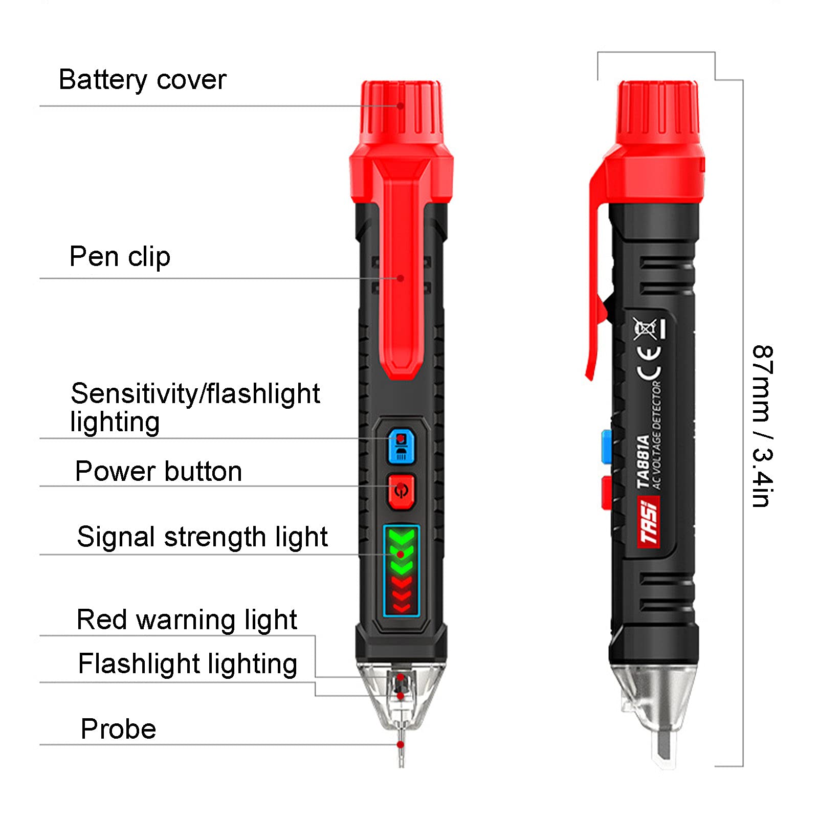 Electric Circuit Detector Pen - Digital Display Non-Contact Voltage Tester with Flashlight & Induction Technology | Perfect for Home Electrical Safety Checks, DIY Projects & Professional Electricians