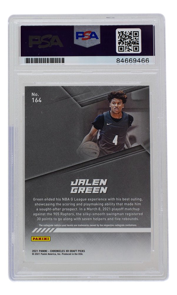 Jalen Green Autographed 2021 Panini Chronicles XR Rookie Card #164 PSA/DNA 10 - Houston Rockets Memorabilia for Sports Collectors & NBA Fans - Perfect for Framing, Display Cases or Investment Collection