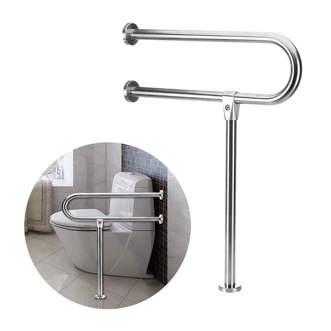 Sturdy Bathroom Safety Grab Bars for Elderly & Disabled - ADA Compliant Toilet Handrails & Wall to Floor Mounted Support Rails - Ideal for Seniors, Bariatric & Handicap Bathroom Safety Accessories - Perfect for Showers, Bathtubs & Toilets